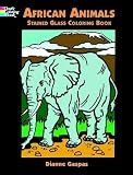 African Animals Stained Glass Coloring Book
