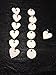 6 White Painted Wooden Hearts with Wire Hanger for Birthday Boards - Ready to Use