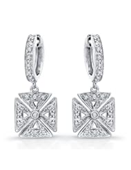 Victoria Kay 14k White Gold Diamond Chopper Earrings (1/5cttw)
