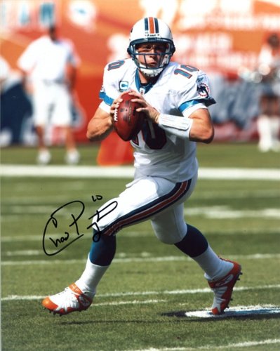 Chad Pennington Autographed/Hand Signed Miami Dolphins Running With the Ball 8x10 Photo