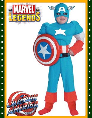  Captain America Quality Muscle Teen Costume