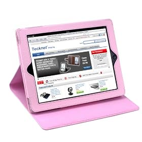 TeckNet� iPad 2 Dual-View Multi Angle Leather Folio Case Cover for Apple iPad 2, With Built-in Magnet Sleep and Awake Function - Pink