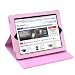 TeckNet� iPad 2 Dual-View Multi Angle Leather Folio Case Cover for Apple iPad 2, With Built-in Magnet Sleep and Awake Function - Pink