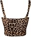 PaperMoon Women's Leopard Zip Crop Top