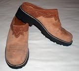Womens Brown Ariat Leather Mules Boots 10