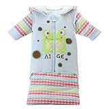 ベビー ロンパース 長袖 カバーオール 可愛い 長袖が取り外す可能 コットン 柔らか 通気性が良い 厚手 保温 カエル ブルー