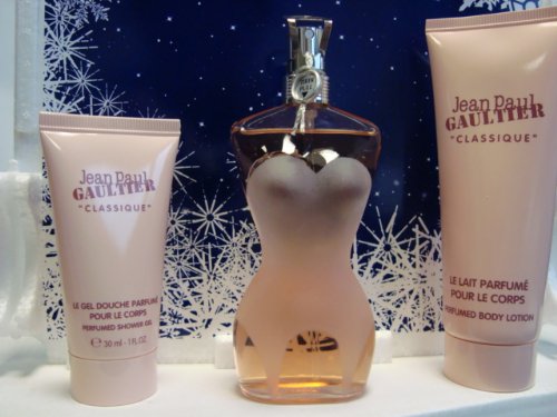 Gaultier Classique Damen Eau de Toilette Spray 50 ml + Body Lotion 75 ml + Bad 30 ml SET \ Preisvergleich