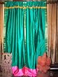 2 Green Pinks Silk Sari Panel Drapes Curtains 96