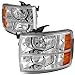 For 07-13 Chevy Silverado Pair Chrome Housing Amber Corner Headlight/Lamps