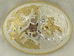 German Silver End of the Trail Buckle 4 " X 3-7/8 "