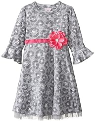 Girls Polyester/Spandex/Knit Lace Bell Sleeves  Dress with a Brush/Sweep Train 