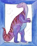  Dancing Dinosaur - Jurassic Series- T REX - By S. Bowman 8x10 Nursery Decor Wall Art Print