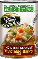 Health Valley Vegetable Barley, 40% Less Sodium, 15-Ounce Cans (Pack of 12)