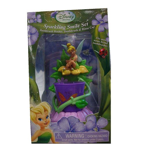 Tinkerbell Great Smile Toothbrush Gift Set - Includes Toothbrush Holder, Toothbrush, & Rinse Cup