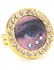 Tarina Tarantino "All Eyes On You" Eye Adjustable Print Ring with Swarovski Crystals