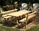 IMAGE OF 6' Treated Pine Picnic Table with 2 Backed Benches