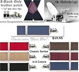Navy Blue Holdup Suspenders in X-back with Silver Clips
