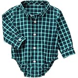 GYMBOREE(ジンボリー) プラッド シャツ エメラルド プラッド ロンパース長袖 3～6ヶ月【並行輸入】