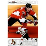 Ottawa Senators (Daniel Alfredsson In Action) Sports Poster Print - 24x36 custom fit with RichAndFramous Black 24 inch Poster Hangers