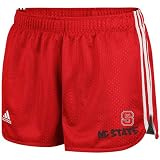 NCAA adidas North Carolina State Wolfpack Ladies Urban Spray Mesh Running Short - Red (Medium)