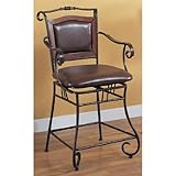 Dark Distressed Gold Metal Finish 24 Counter Height Stool by Coaster