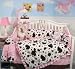 SoHo Pink Moo Moo Chenille Baby Crib Nursery Bedding SET 10 Pieces ** Reversible Into 2 Designs ! ** Buy