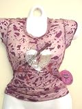 Dragonfly Clothing Ladies Sheer Purple Leopard Guitar Top, Super Sexy Guitar Top for Female Rockers, Musicians and Rock Fans.