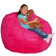 3-feet Hot Pink Cozy Sac Bean Bag Chair Love Seat