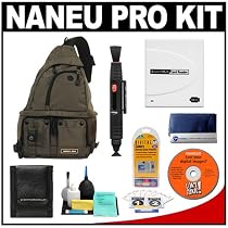 Naneu Pro Military Ops Echo Photo Backpack (Olive Drab) + Accessory Kit for Canon Digital Rebel XTi & EOS 5D, 30D, Nikon D3, D300, D40, D40x, D80 & D200, Olympus Evolt E410, E500 & E510, Pentax K20D, K200D & K10D and Sony Alpha A100, A700 Digital SLR Cameras