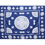 Blue Snowflake Tapestry 85x100 by 