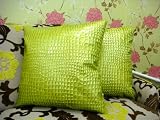 Crock Faux Leather Throw Pillow.....Lime 18x18