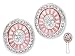Beautiful Carved Pink Mother-Of-Pearl C.Z. Diamond Oval Earrings