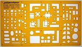 1:100 Scale Architectural Sanitary Plumbing Fixtures Architect Drafting Template Stencil - Technical Drafting Design Floor Plan Symbols