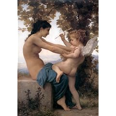 Clear Acrylic Keyring Key Ring Schl�sselanh�nger Art Bouguereau Jeune fille se defendant contre lamour