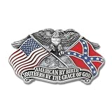 American By Birth Southern By the Grace of God Pewter Belt Buckle