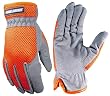 Black & Decker BD565LS Ladies Mesh Work Glove with Elasticized Wrist and Slip on Cuff, Grey Orange, Small