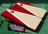 LIGHT GOLD & MAROON Matching Triangle Cornhole Bean Bag Toss Game