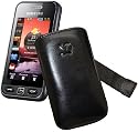 Suncase Ledertasche (Lasche mit R&uuml;ckzugfunktion) f&uuml;r Samsung GT S5230 Star / S-5230 schwarz