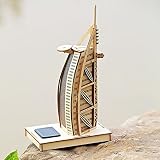 WAYCOM 3D Holz BurjAl-Arab Hotel Jigsaw Puzzle - 3D-Puzzle, Sensor-Licht, Sonnenuntergang Licht-Up, 3D-Holz-Spielzeug-Gebäudemodell Assembled 3D Puzzle DIY Handbuch (BurjAl-Arab Hotel)