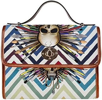 HomeWishes Skull Waterproof Canvas Bag Business Bag For Men And Women