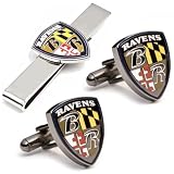 Baltimore Ravens NFL Football Cufflinks and Matching Tie Bar Set