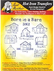 Born in a Barn Aunt Marthas Hot Iron Embroidery Transfer
