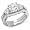 2.00 CT Sterling Silver Ladies Round Cubic Zirconia CZ 3 Stone Wedding Bridal Engagement Ring with Matching Band Set (Available in size 6, 7, 8) size 8
