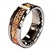 18K Rose Gold Plated Celtic Dragon 8mm Tungsten Carbide Wedding Band Ring Size 10.5