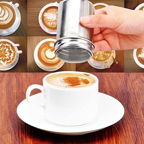 New Stainless Chocolate Shaker Cocoa Flour Icing Sugar Powder Coffee Sifter Lid.