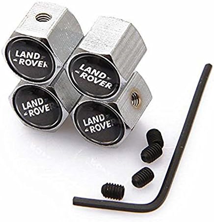Land Rover Logo Aluminium Cover with Reflective Chrome Tire Valv
