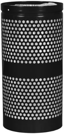 Landscape Waste Receptacles, 20 gal Perforated, Black Gloss