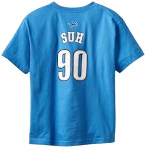 NFL Detroit Lions Ndamukong Suh 8-20 Boys Primary Gear S/S Tee (Lions Blue, Small)