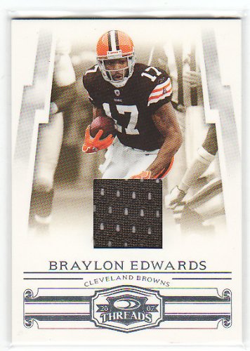2007 Donruss Threads Jerseys 72 Braylon Edwards Cleveland Browns (Piece of Authentic Jersey - Serial #'d to 250 - Football Cards)