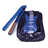 Farouk CHI Limited Edition Guitar Collection Ceramic Flat Iron with Bag, 1 inch, Blue